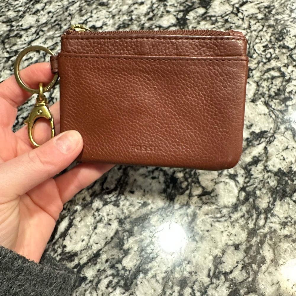 Fossil Brown Leather Keychain Wallet